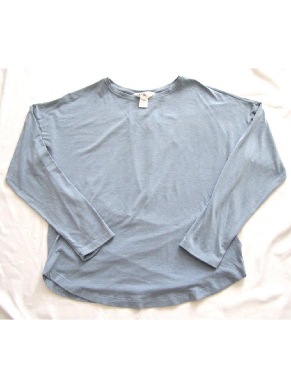 Athleta Girl Sz L 12 Long Sleeve Shirt Blue Heather Relaxed Activewear Gym WB576